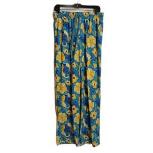 Sesame Street Pajamas Cookie Monster Floral Blue Pants Womens Size M